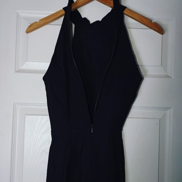 Anthropologie Black‎ Halter Dress Slit Legs XS Black Witchy Goth Romantic Goth - Picture 6 of 11